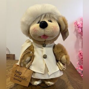 Bloomingdale's Plush Bear with White and Brown Outfit